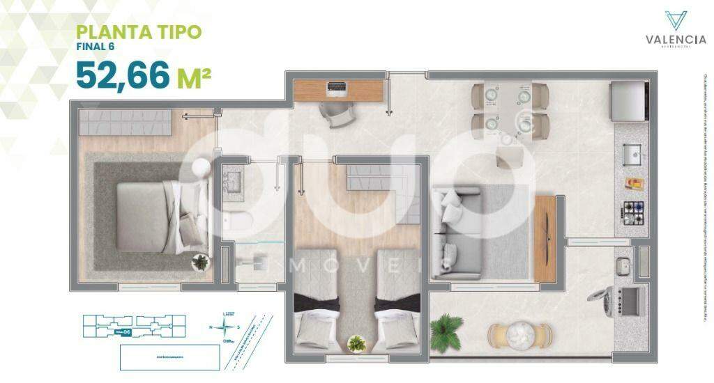 Apartamento à venda no Morumbi: Apartamento com 2 dormitórios à venda, 52 m² por R$ 228.000 - Morumbi - Piracicaba/SP
