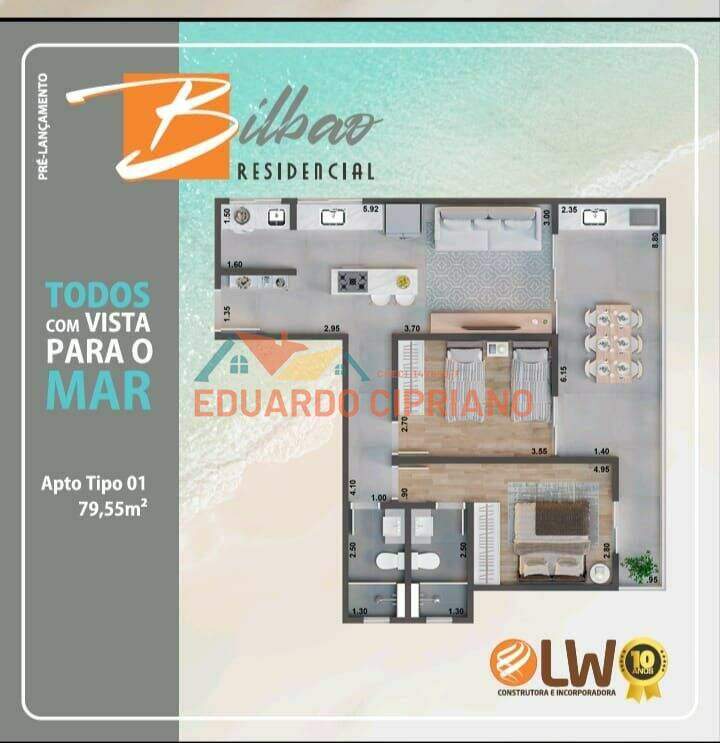 Apartamento à venda no Pontal de Santa Marina: 