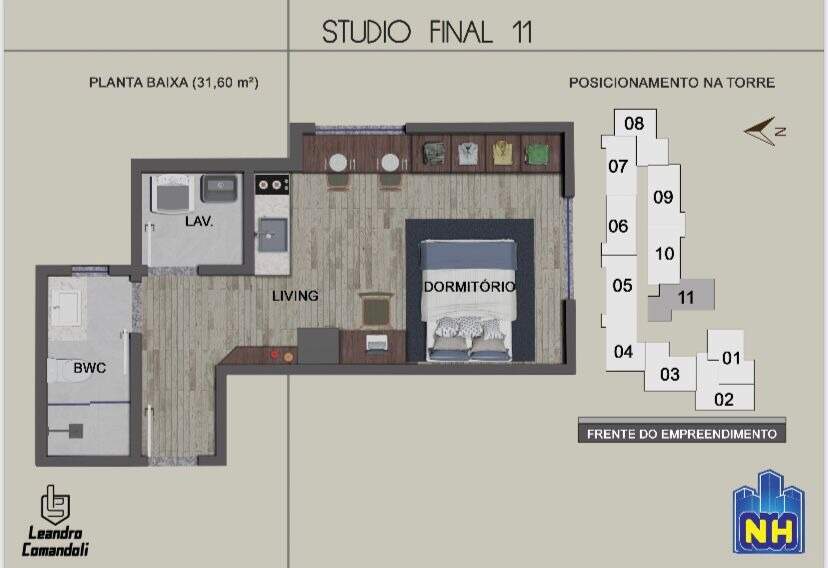 Apartamento de 1 quarto, 29m² no bairro Santa Terezinha, em Brusque | Eu Corretor