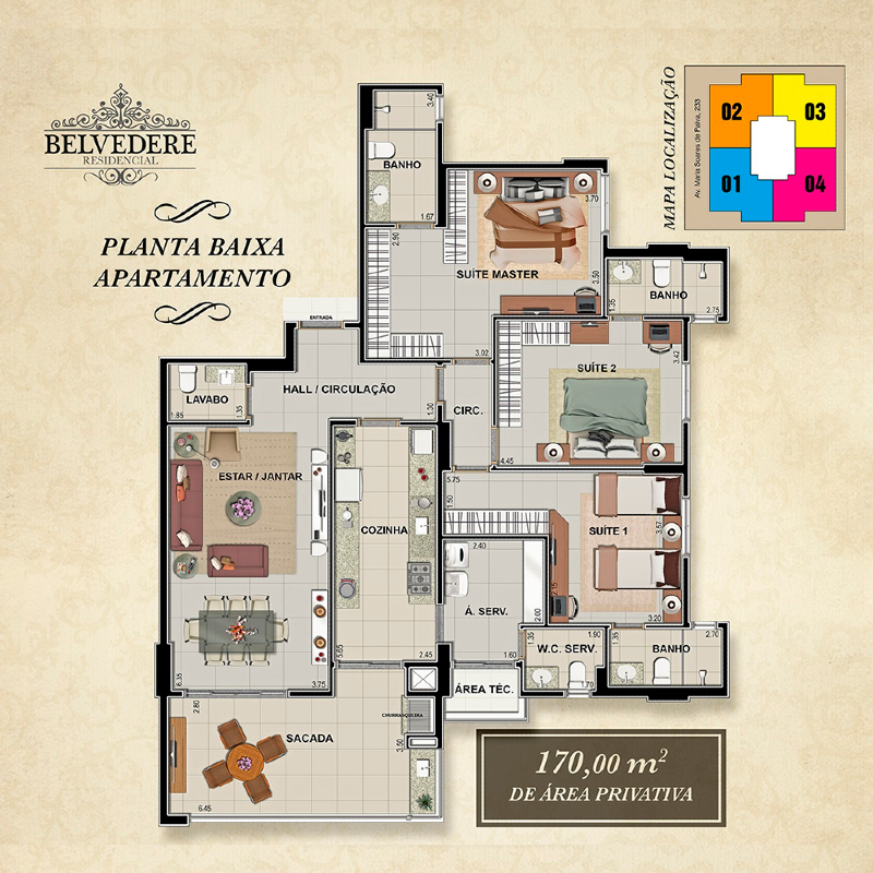Apartamento à venda no Residencial Belvedere: 
