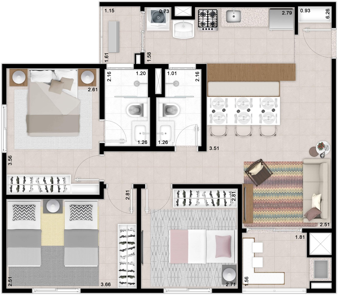 Apartamento à venda no Green Club Residence: 