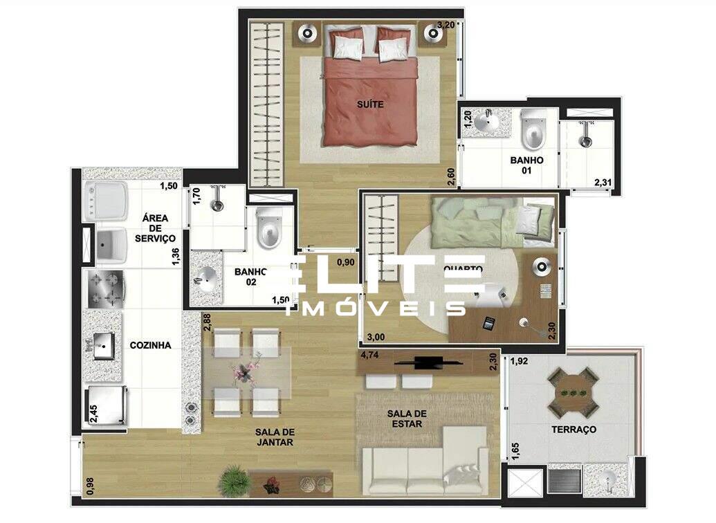 Apartamento à venda no Vila Tibiriçá: 