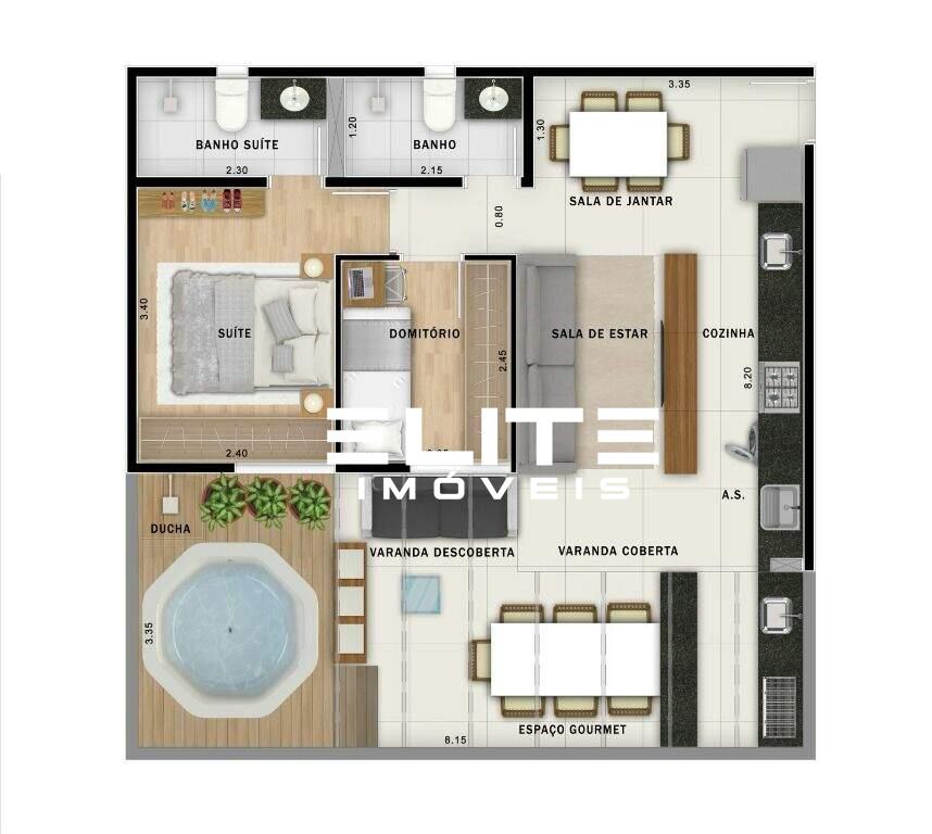 Cobertura à venda no Bairro Jardim: 