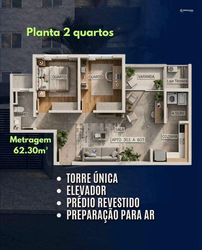 Apartamento, 3 quartos, 62 m² - Foto 10