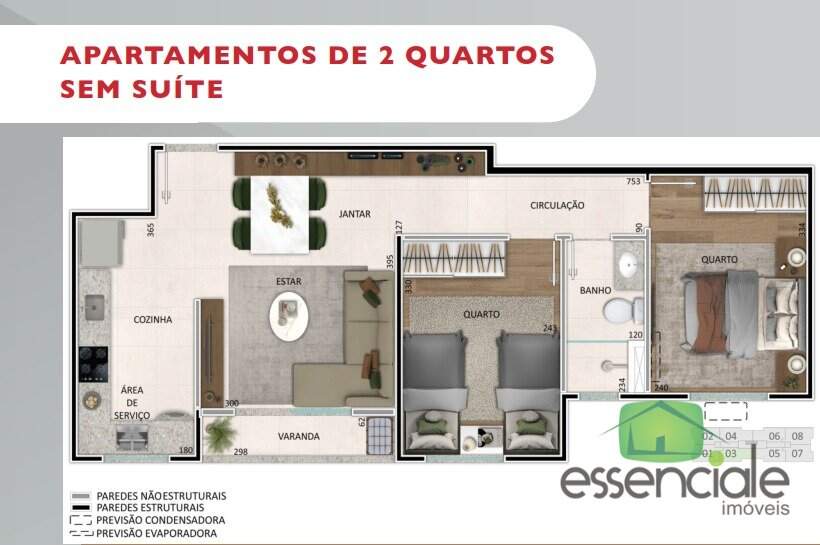 Apartamento à venda com 2 quartos, 49m² - Foto 2