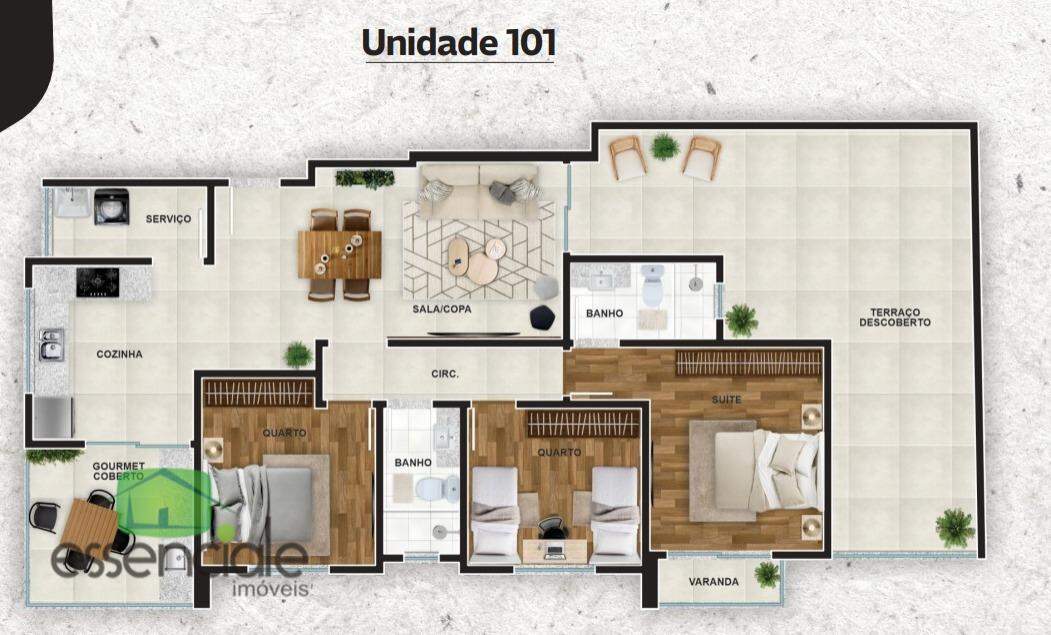 Apartamento à venda com 3 quartos, 82m² - Foto 2