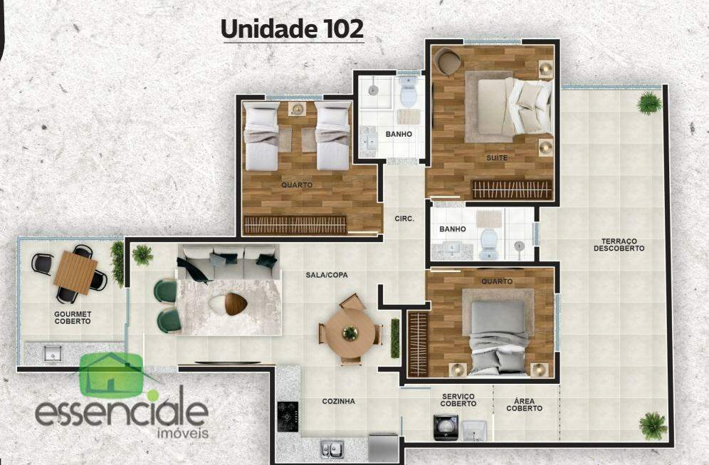 Apartamento à venda com 3 quartos, 82m² - Foto 3