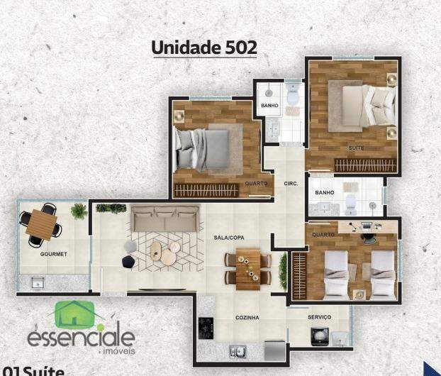 Apartamento à venda com 3 quartos, 164m² - Foto 4