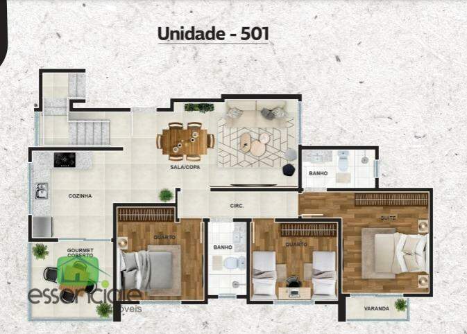 Apartamento à venda com 3 quartos, 164m² - Foto 2