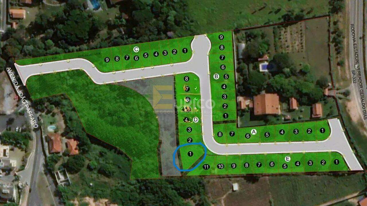Terreno à venda no Loteamento Residencial São João em Vinhedo/SP: 