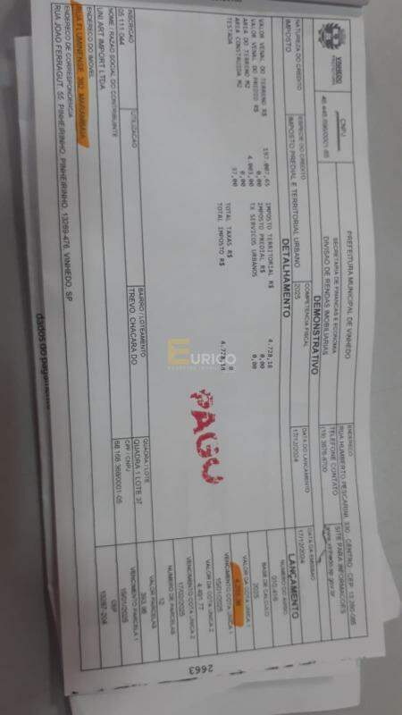 Terreno à venda no Marambaia em Vinhedo/SP: 