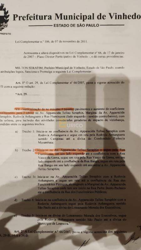 Terreno à venda no Marambaia em Vinhedo/SP: 