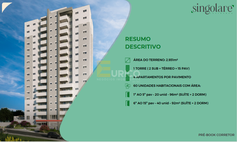 Apartamento à venda no Condomínio Singolare Residenza em Valinhos/SP: 