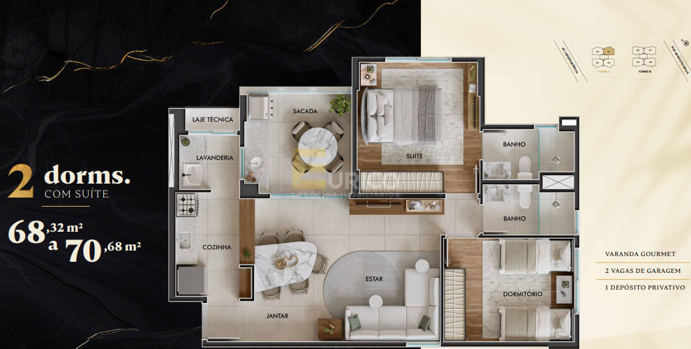 Apartamento à venda no Condomínio Residencial Bella Vita em Valinhos/SP: 