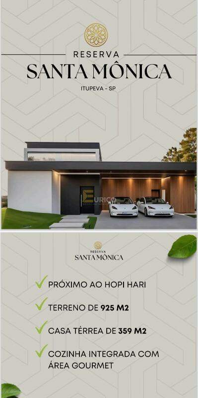 Casa em condomínio à venda no Condomínio Reserva Santa Monica em Itupeva/SP: 