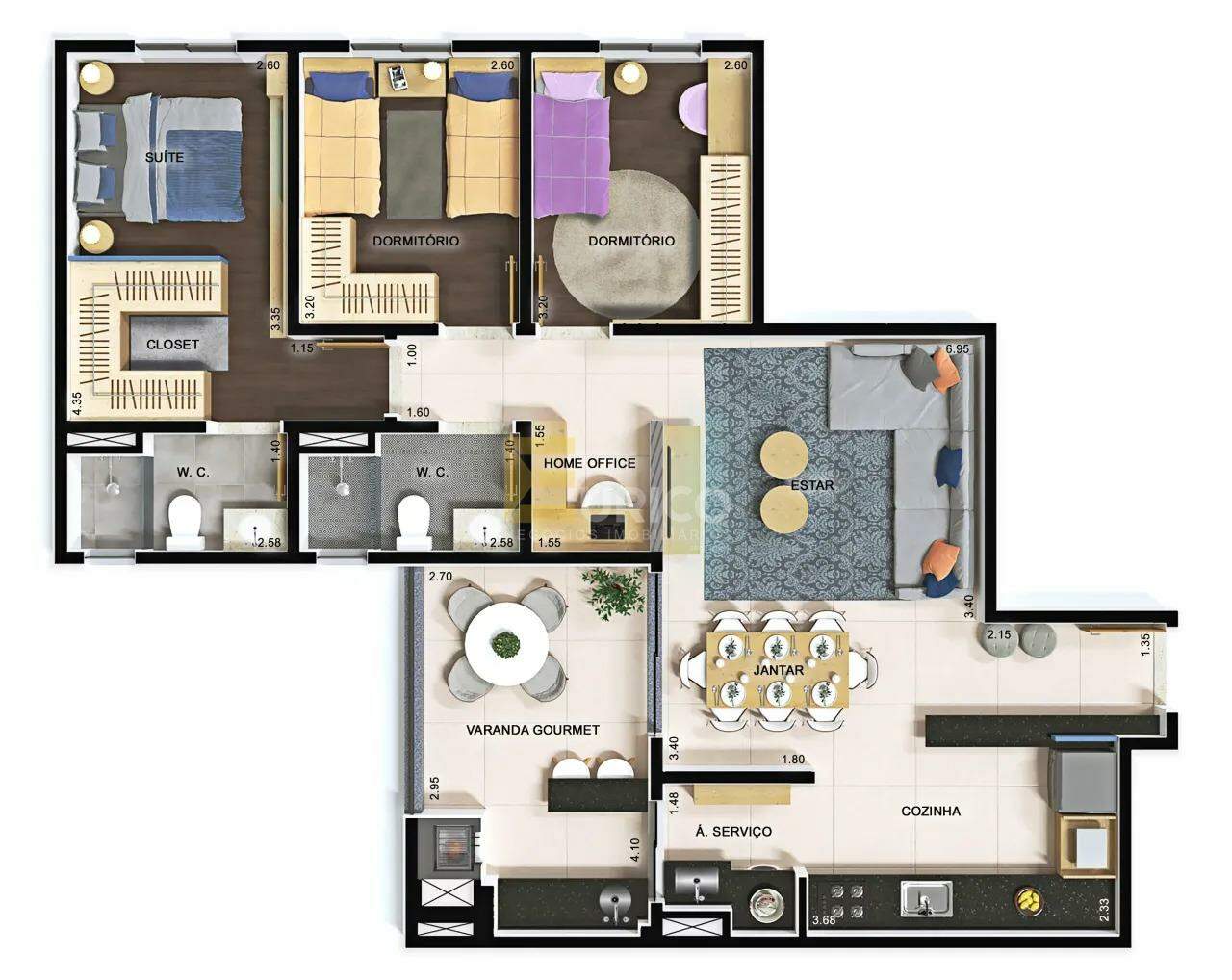 Apartamento à venda no Condomínio Altos da Avenida em Jundiaí/SP: 