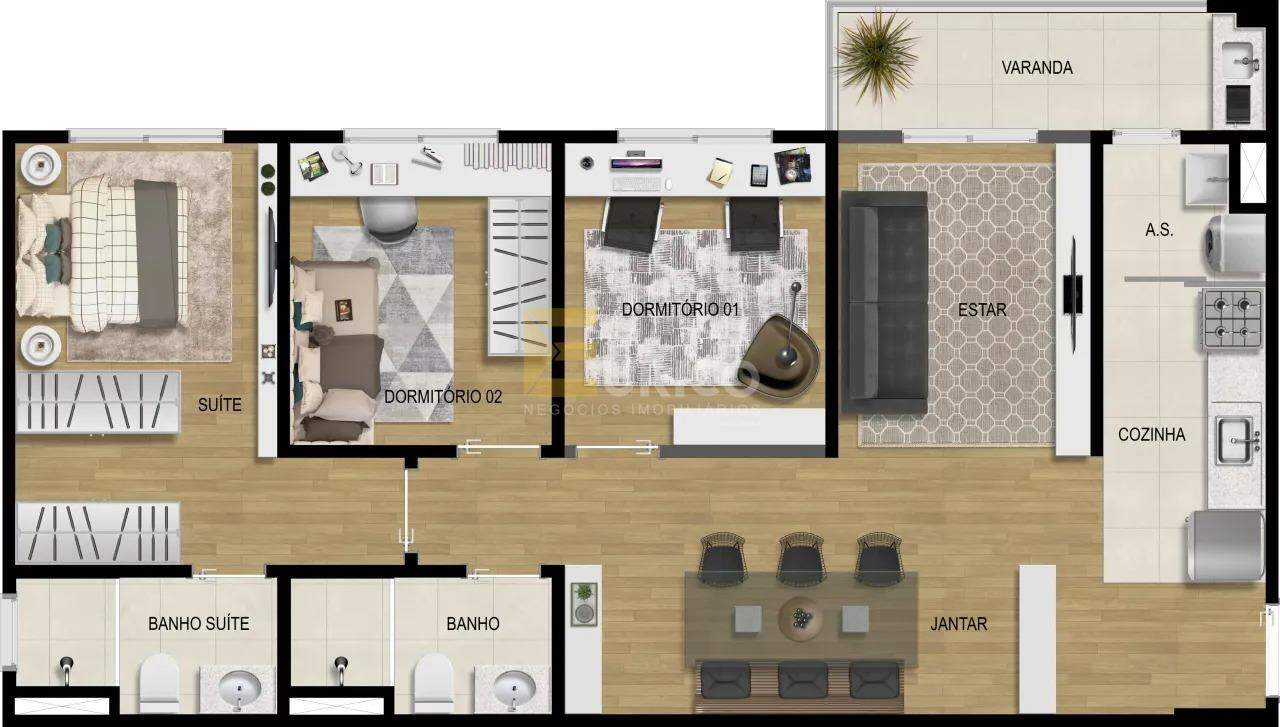 Apartamento à venda no Jardim Carolina em Jundiaí/SP: 