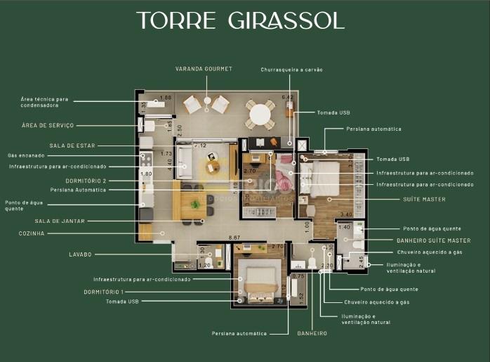 Apartamento à venda no Condomínio The Gardens Paiquere em Valinhos/SP: 