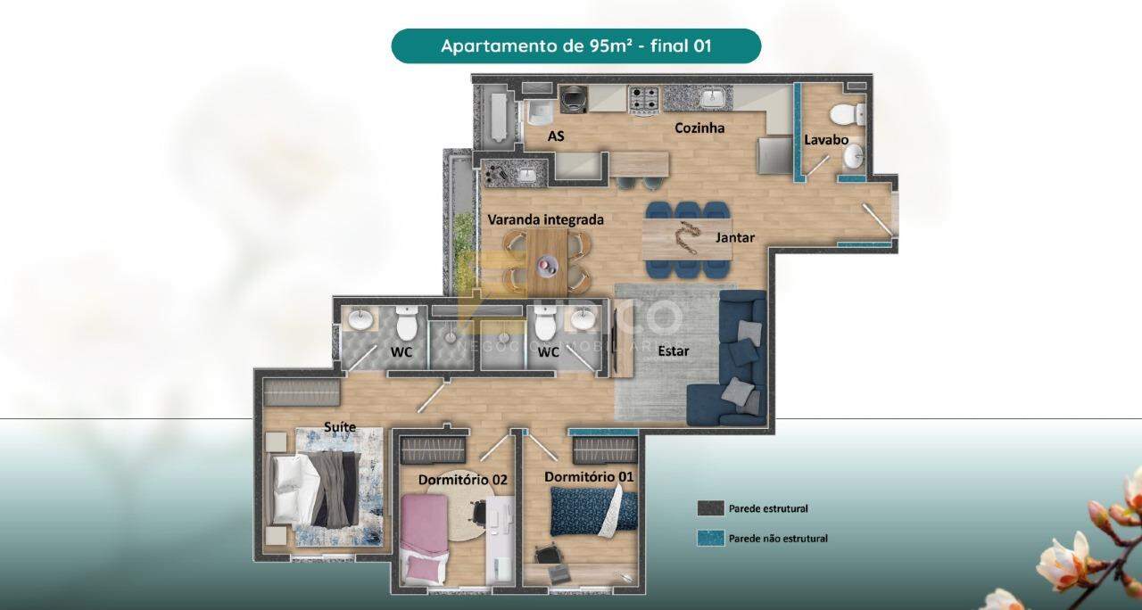 Apartamento à venda no Jardins do Horto em Jundiaí/SP: 