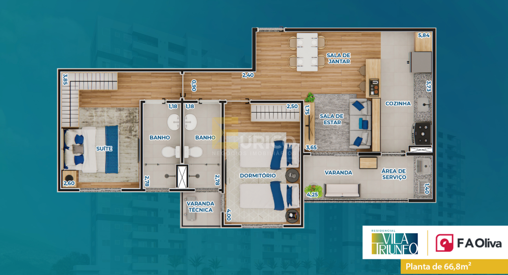 Apartamento à venda no Condomínio Residencial Vila Triunfo em Itupeva/SP: 