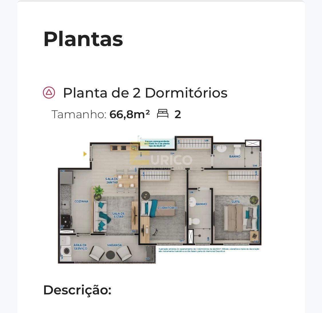 Apartamento à venda no Condomínio Residencial Vila Triunfo em Itupeva/SP: 