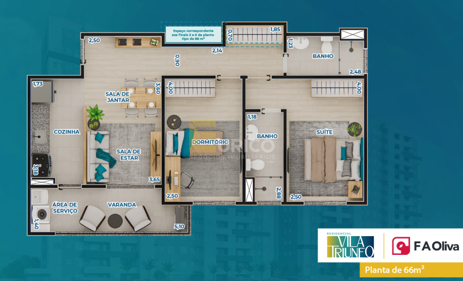 Apartamento à venda no Condomínio Residencial Vila Triunfo em Itupeva/SP: