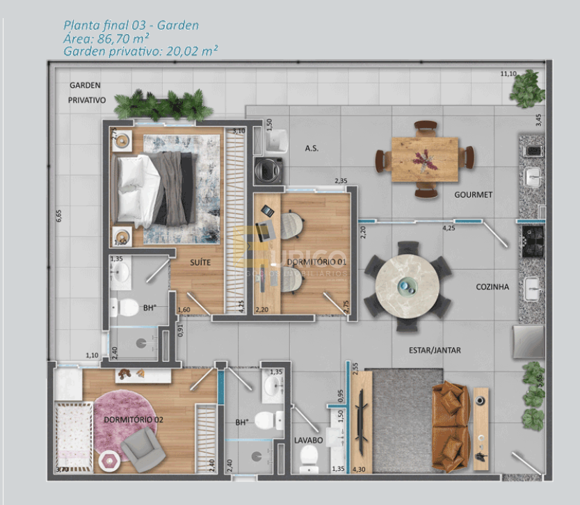 Apartamento à venda no Condomínio Avelã Vila Residencial em Itupeva/SP: 