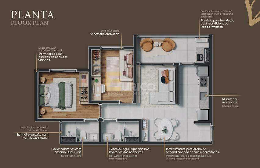 Apartamento à venda no Condomínio Vila Itália Residence em Valinhos/SP: 