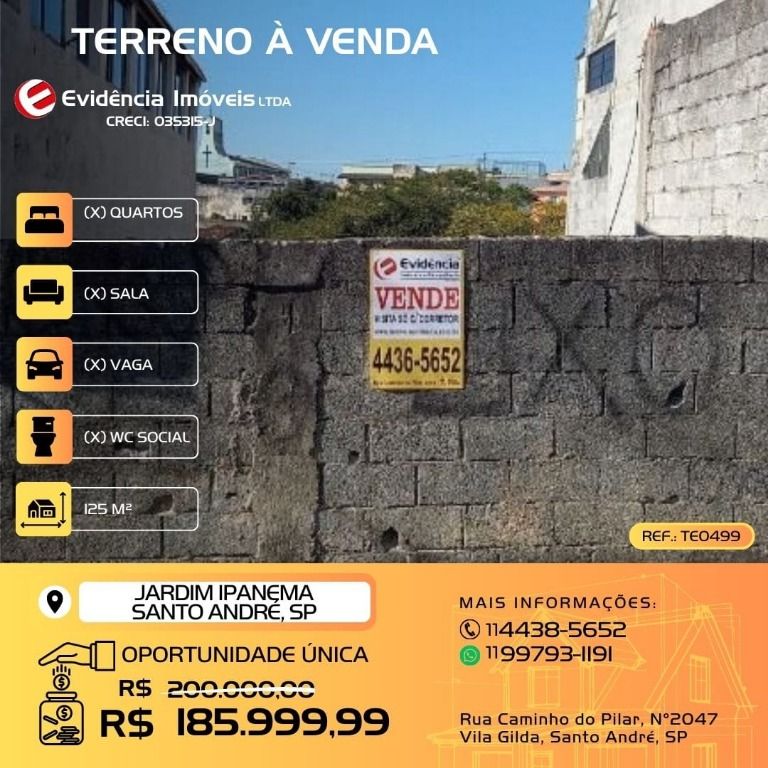 Terreno à venda no Jardim Ipanema: 