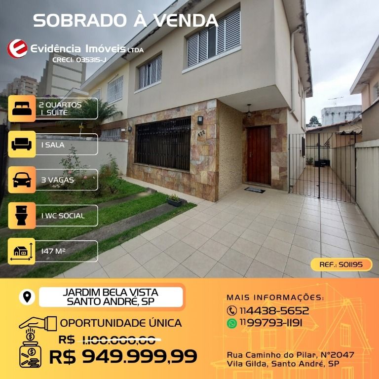 Sobrado à venda no Jardim Bela Vista: 