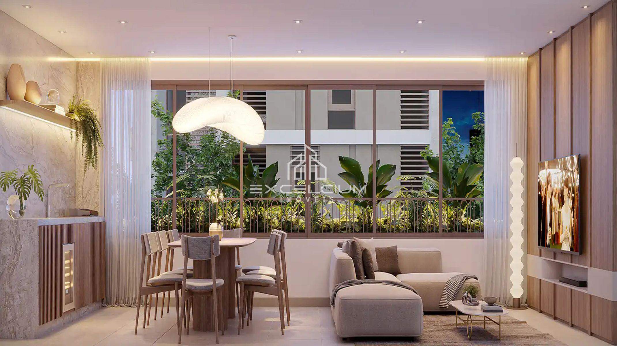 Apartamento à venda no Carmo: Sala ampla e iluminada - noite