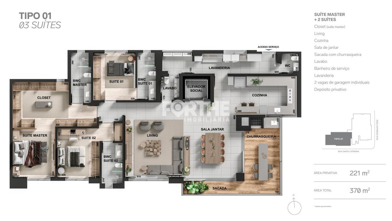 Apartamento à venda no Centro: