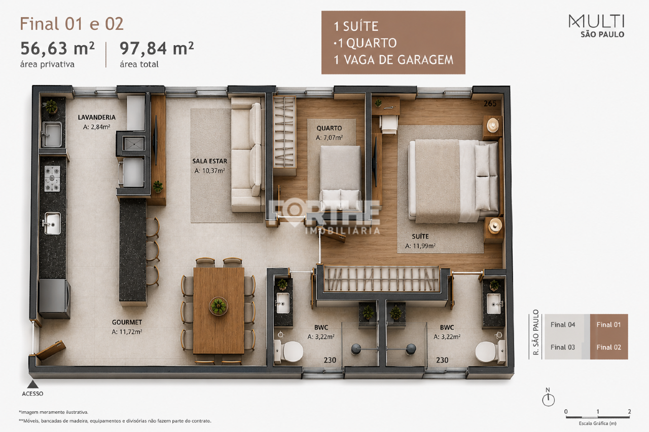 Apartamento à venda no Centro: