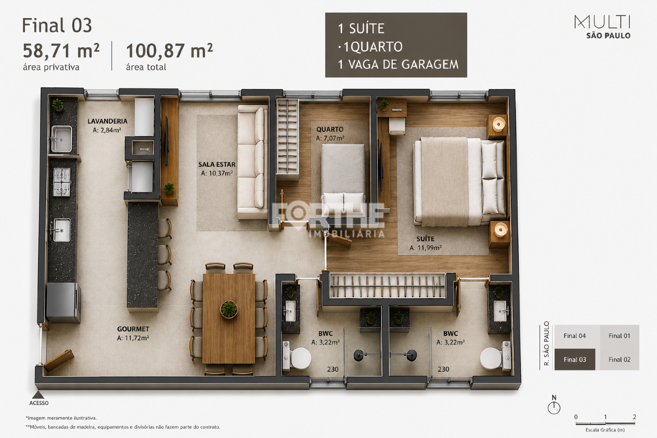 Apartamento à venda no Centro: