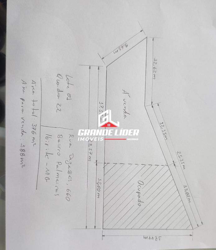 Lote à venda no Palmeiras (Parque Durval de Barros): 