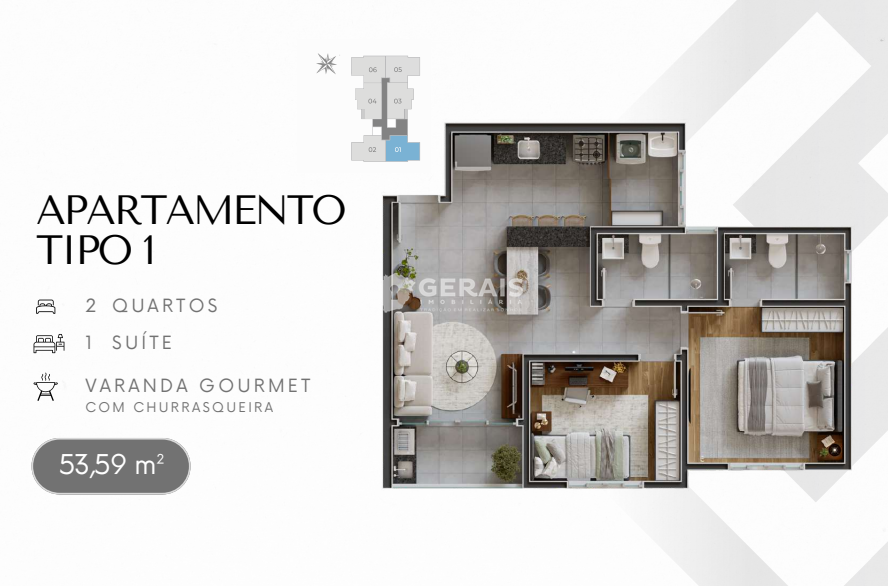 Apartamento à venda no SÃO JOSÉ: 02- PLANTA APARTAMENTO