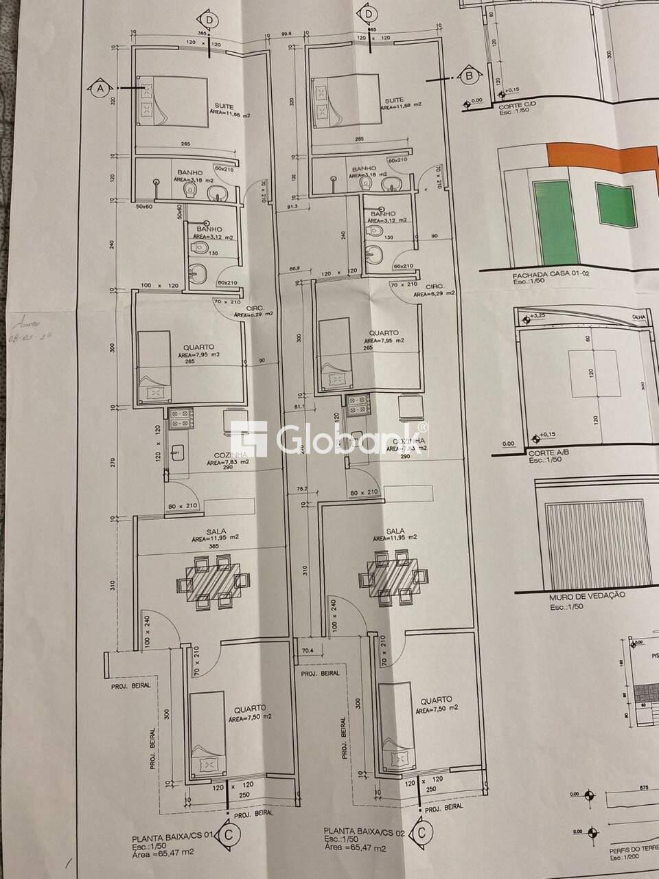 Casa 3 quartos à venda Jardim Liberdade 65,47m² Montes Claros MG: Projeto