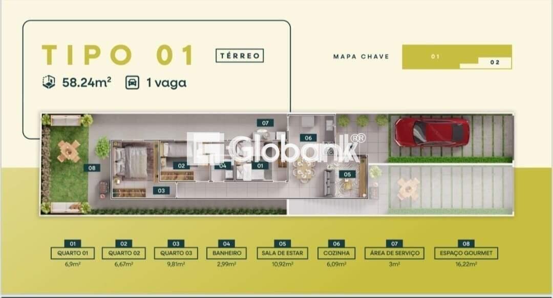 Casa 3 quartos à venda Alto da Boa Vista 58,24m² Montes Claros MG: 