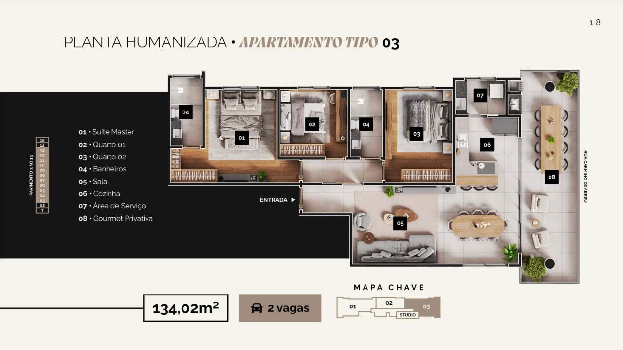Apartamento 3 quartos à venda Morada do Sol 134,02m² Montes Claros MG: Planta