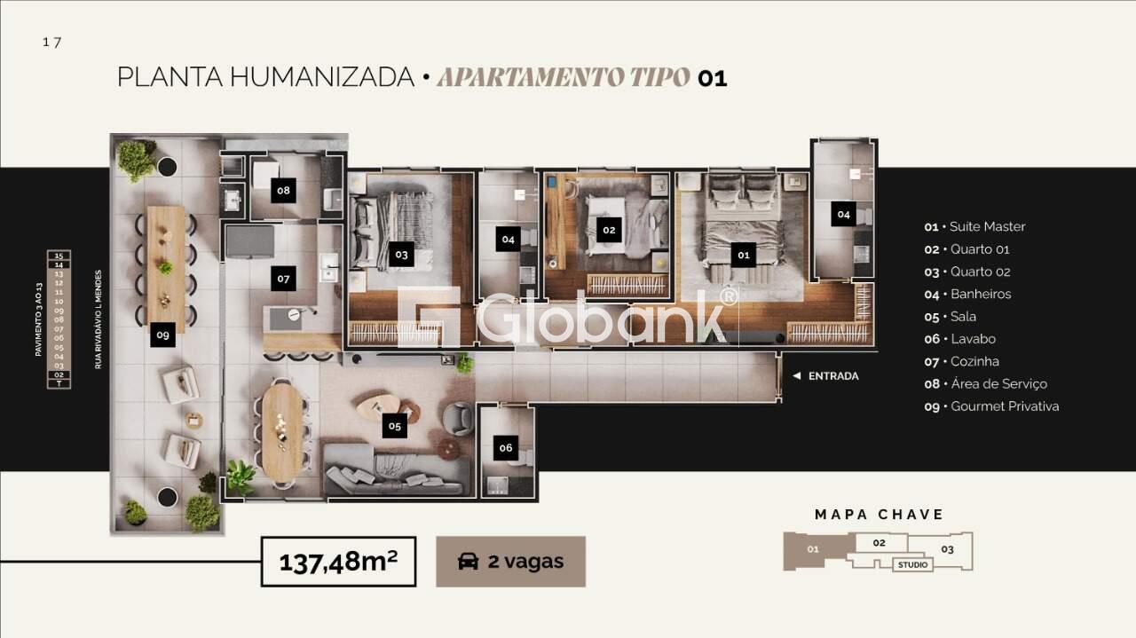 Apartamento 3 quartos à venda Morada do Sol 137,48m² Montes Claros MG: Planta 1