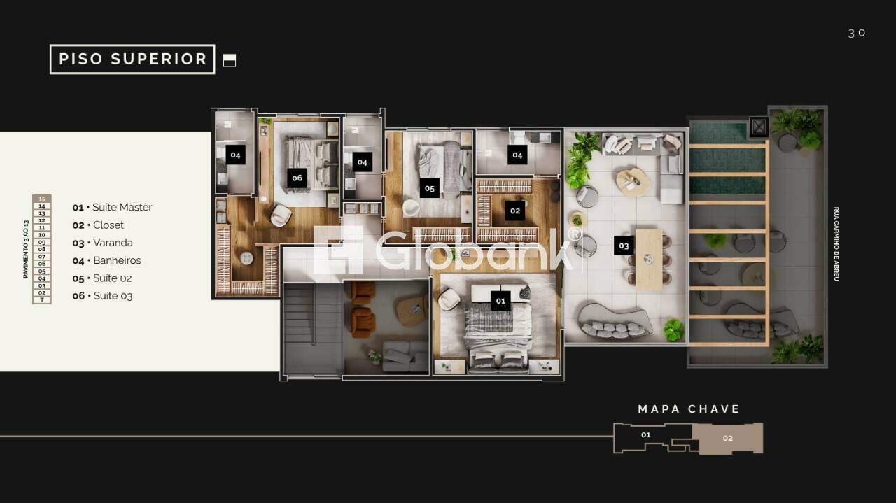 Cobertura 3 quartos à venda Morada do Sol 0m² Montes Claros MG: Piso superior