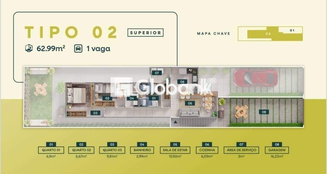 Casa 3 quartos à venda Alto da Boa Vista 62,99m² Montes Claros MG: 