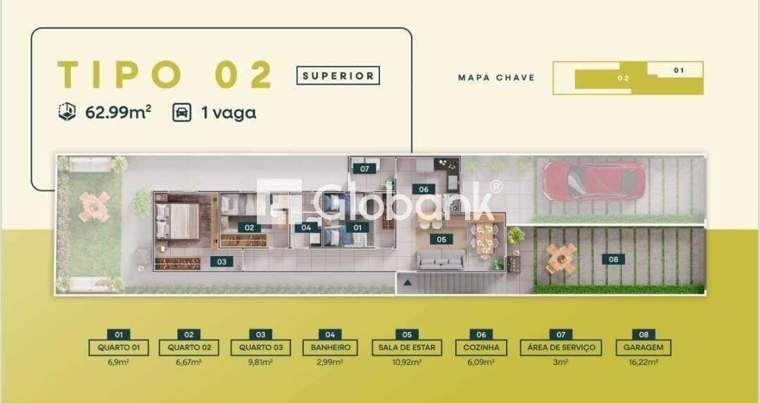 Casa 3 quartos à venda Alto da Boa Vista 62,99m² Montes Claros MG: 