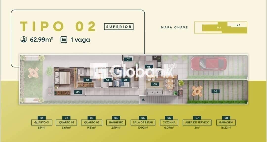 Casa 3 quartos à venda Alto da Boa Vista 62,99m² Montes Claros MG: 