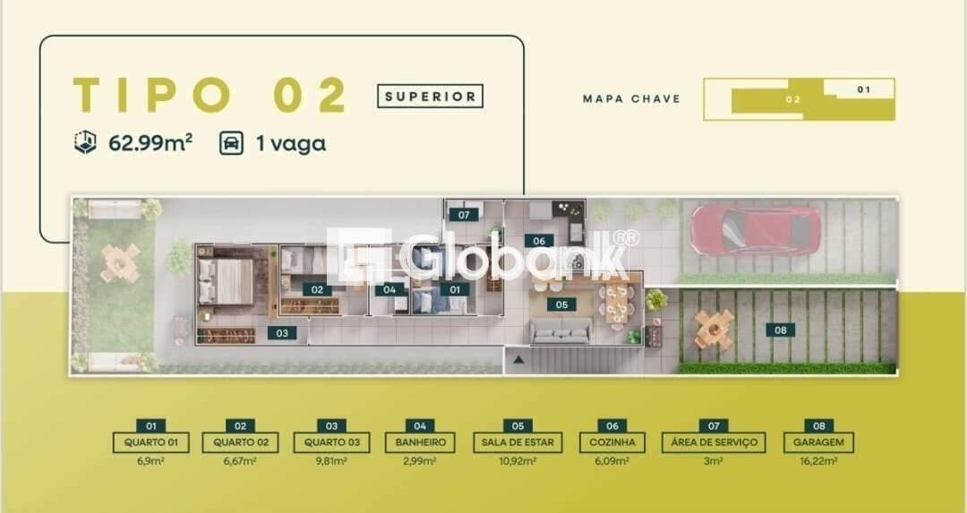 Casa 3 quartos à venda Alto da Boa Vista 62,99m² Montes Claros MG: 