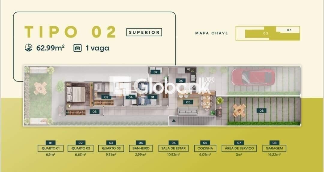 Casa 3 quartos à venda Alto da Boa Vista 62,99m² Montes Claros MG: 