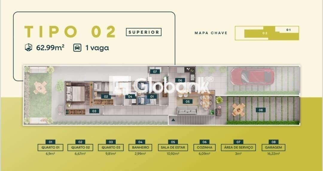 Casa 3 quartos à venda Alto da Boa Vista 62,99m² Montes Claros MG: 