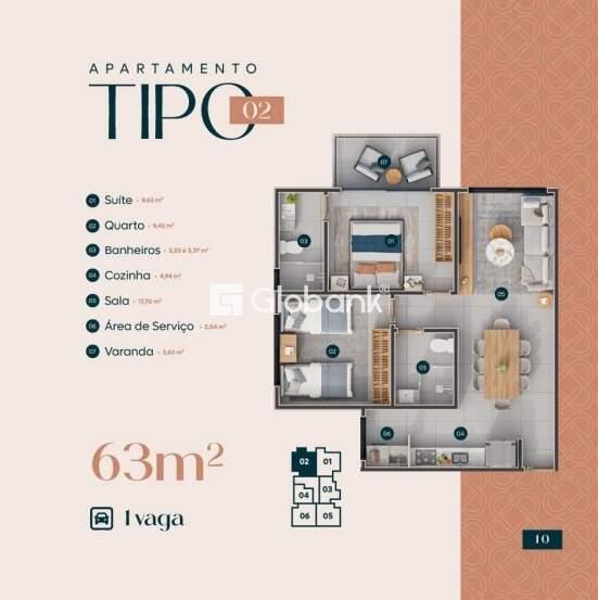 Apartamento 2 quartos à venda Cândida Câmara 63m² Montes Claros MG: 