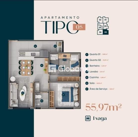 Apartamento 2 quartos à venda Cândida Câmara 56m² Montes Claros MG: 