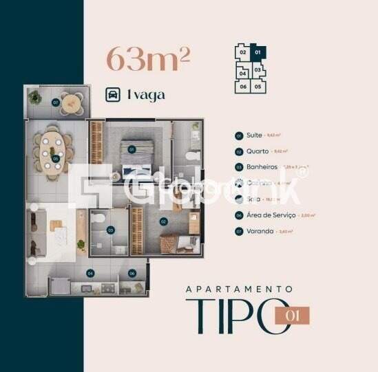 Apartamento 2 quartos à venda Cândida Câmara 56m² Montes Claros MG: 